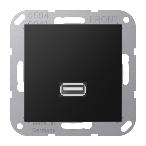 Jung Afdekking A500 matzwart voor 1xUSB - 4011377204928 - 20019938