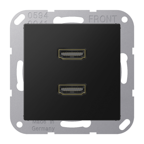 Jung Afdekking A500 matzwart voor 2xHDMI - 4011377204980 - 20019945