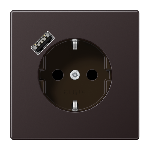 Jung Wcd + lader LS alu dark USB A - 4011377213968 - 20016513