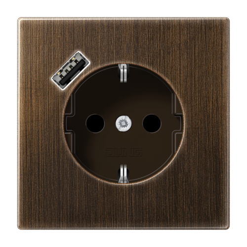 Jung Wcd + lader LS messing antiek USB A - 4011377213982 - 20020123