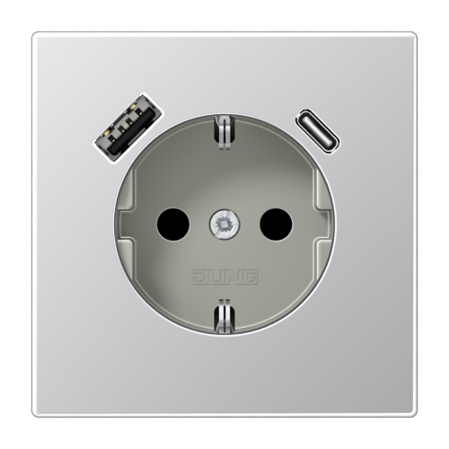Jung Wcd + lader LS alu USB A+C - 4011377214064 - 20016508