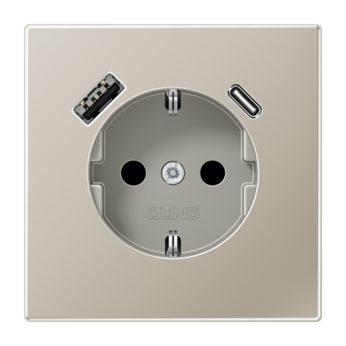 Jung Wcd + lader LS edelstaal USB A+C - 4011377214071 - 20018547