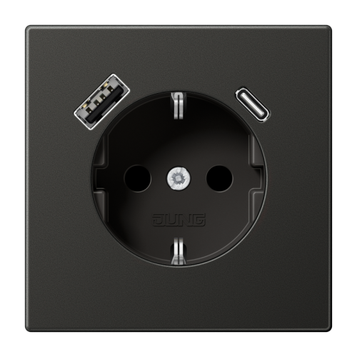 Jung Wcd + lader LS antraciet USB A+C - 4011377214088 - 20016509