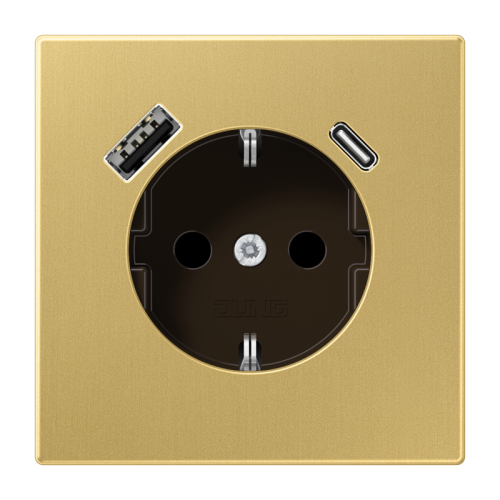 Jung Wcd + lader LS messing klassiek USB A+C - 4011377214101 - 20020122