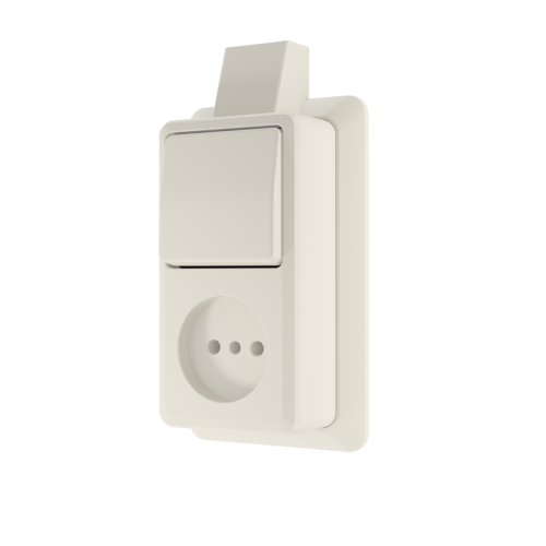 Jung AP600 wcd 1v + schak 1p/w +MP, wit - 4011377366350 - 20196171