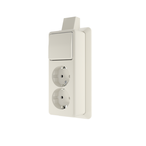 Jung AP600 wcd 2v RA + schak 1p/w +MP, wit - 4011377366435 - 20196159