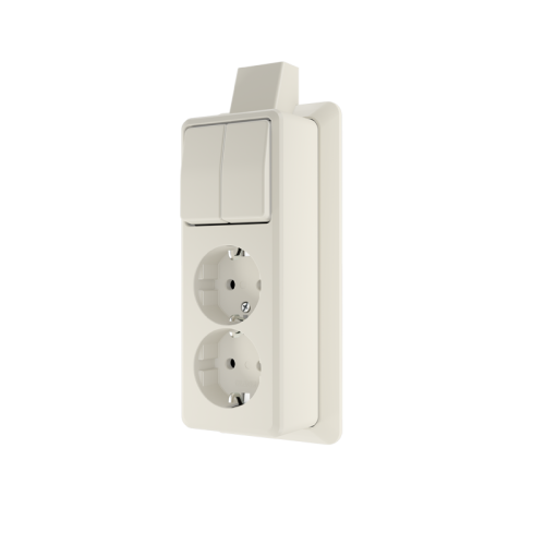 Jung AP600 wcd 2v RA + serieschak +MP, wit - 4011377366459 - 20196157