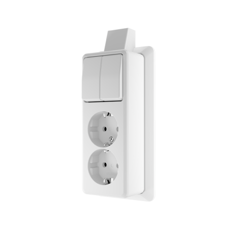 Jung AP600 wcd 2v RA + serieschak +MP, alpwit - 4011377366466 - 20196158