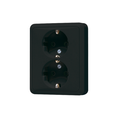 Jung Wcd. CD500 zwart 2-voudig met R/A - 4011377851504 - 20017801