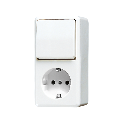 JUNG combi wissel opbouw alpin wit 676AWW - 4011377857704 - 11004114