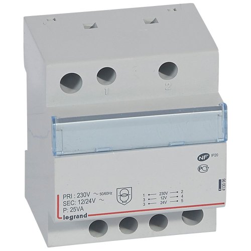 Legrand Modulaire transformator 12-24V 25VA gescheiden wikkelingen - 413096 legrand 1000 - 20039312