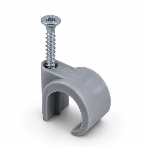 MEPAC Schroefclip voor flexbuis op hout en in sleuven, 16/19mm, grijs - 421282 - 20041596