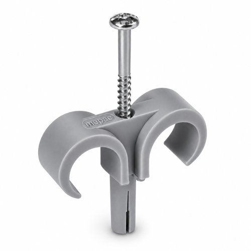 MEPAC Plugclip met schroef duo 16/19mm grijs - 421765 - 20041644