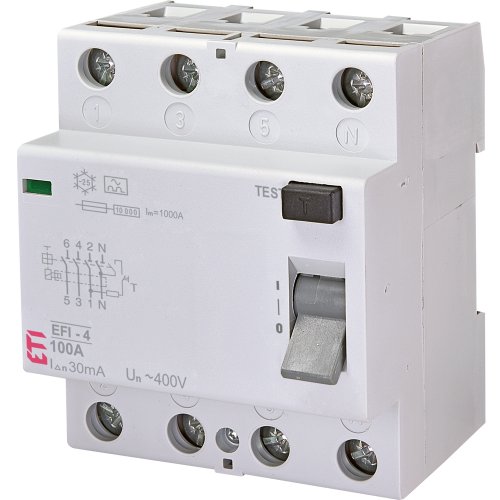 ETI Aardlekschakelaar EFI-4 100A 30mA 4p - 432000056 - 20000624