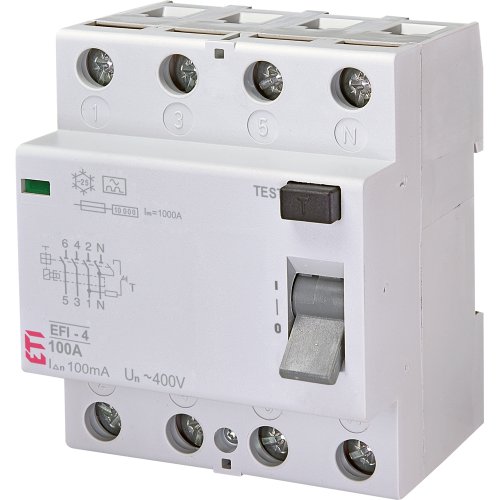 ETI Aardlekschakelaar EFI-4 100A 100mA 4p - 432000066 - 20000626