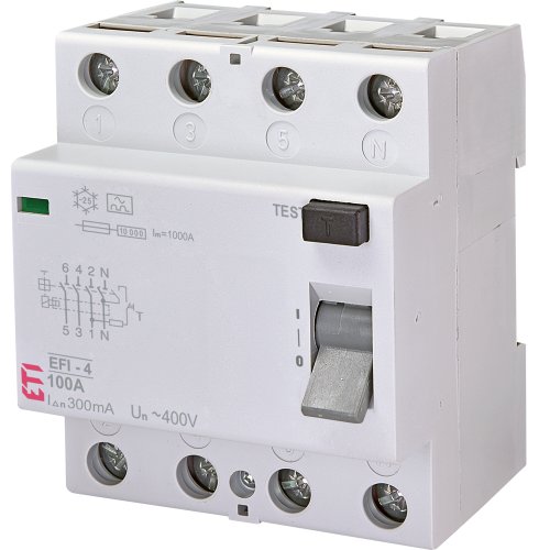 ETI aardlekschakelaar efi-4 100a 300ma 4p - 432000076 - 4320123