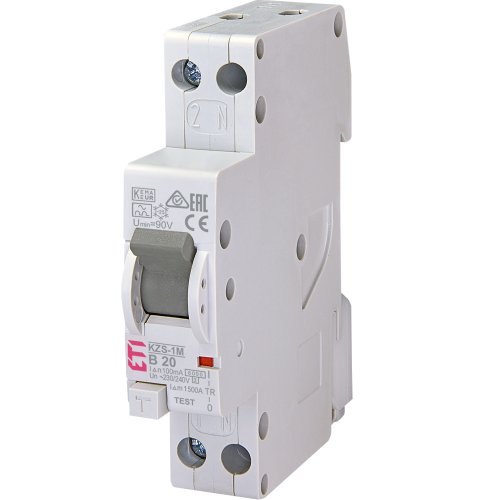 ETI Aardlekautom. KZS-1M 20A B 100ma 1p+N 2175435 - 432000225 - 20000653