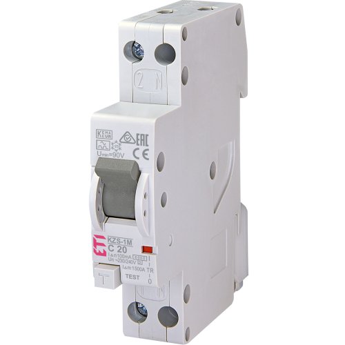 ETI Aardlekaut. KZS-1M 20A C 100ma 1p+N - 432000235 - 20000654