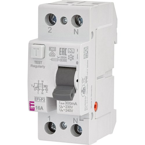 ETI Aardlekschakelaar EFI-P2 16A 300mA 2p2061130 - 432000331 - 20000687