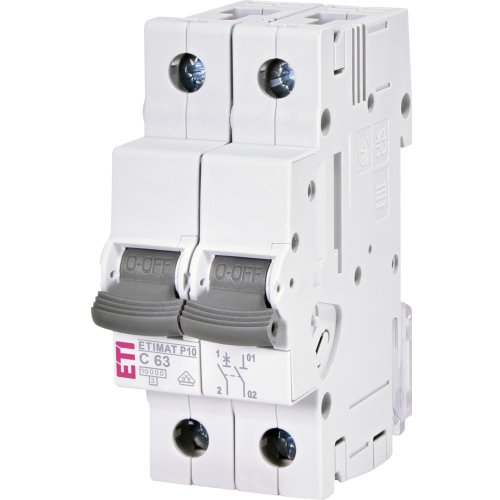 ETIMAT P10 C 63A 2 module 1p+n 10kA 1901136 - 433022135 - 20000867
