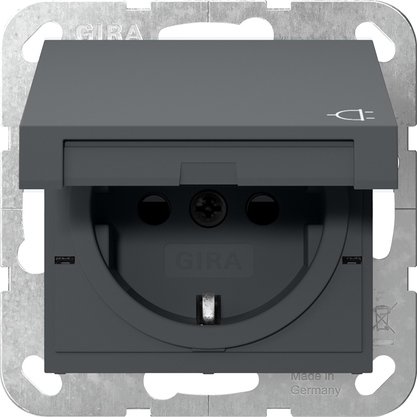 GIRA wcd ra kv met klapdeksel st55 antraciet 441428 - 441428 - 11004741