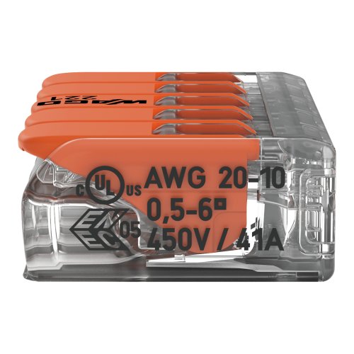 WAGO 5v verb.klem met clip 6mm&sup2; a 15 stuks 221-615 - 443c47d7 55fa 46a9 844c 189f963381e3 - 5035765
