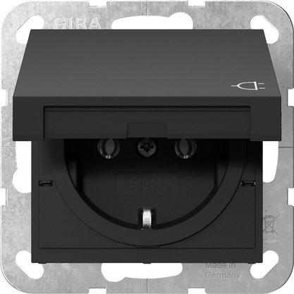 GIRA wcd 1v ra inb met deksel mat zwart 4454005 - 4454005 - 11009989