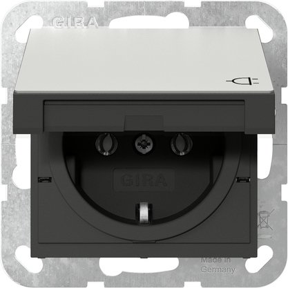 GIRA wcd ra met klapdeksel systeem 55 edelstaal 4454600 - 4454600 - 11003783