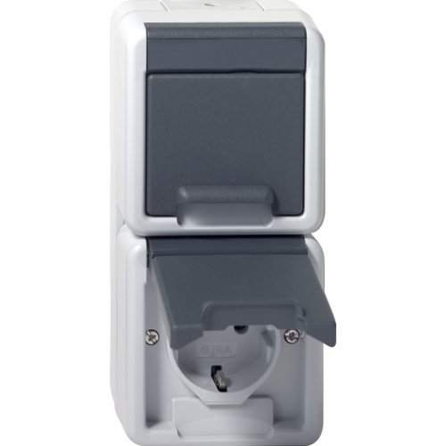 GIRA opbouw wcd 2v verticaal grijs ip44 478030 - 478030 - 11007456