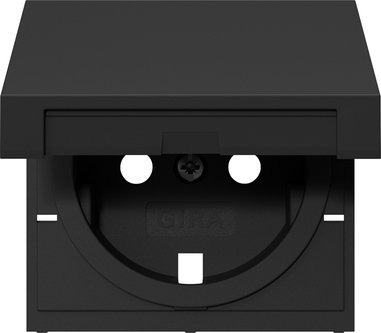GIRA afdekplaat wcd/ra met klep matzwart 4922005 - 4922005 - 11004935