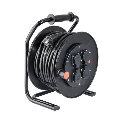 Keraf Kabelhaspel 33 m H07BQ-F 3G1,5 4x randaarde zwart - 531d8dd0f33eb5c3bdac25d28ba7040f - 20157856