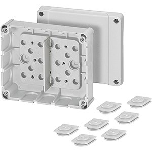 Hensel Kabeldoos IP54. zonder klem. 16x membraan invoer. Grijs - 6000040 etim internet - 20010439