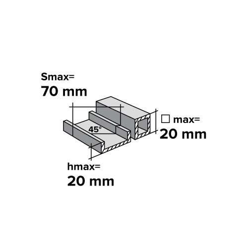 CANALIT Kanaalschaar 45 graden aanslag, 40mm - 600100 4 - 20041651