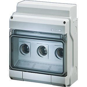 Hensel Zekeringbehuizing KV IP65. 9 mod. DII 3x25A. Tule invoer. +PE/N klem - 6100059 etim internet - 20010818