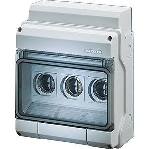 Hensel Zekeringbehuizing KV IP65. 9 module. DIII 3x63 A. Tule invoer. N+PE - 6100061 etim internet - 20010831
