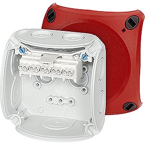 Hensel Kabeldoos IP66. BM1. 0.75-2.5 mm&sup2;. 5 polig. M20 membranen. Deksel Rood - 62000036 etim internet - 20010364