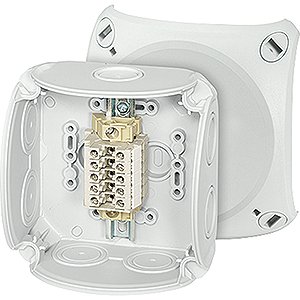 Hensel Kabeldoos IP66. 104x104. 5x Rijgklem 0.5-6mm&sup2;. M20/25 membranen. Grijs - 62000174 etim internet - 20011311