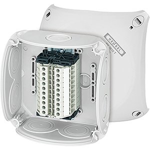 Hensel Kabeldoos IP66 130x130. 10x Rijgklem 0.14-6mm&sup2;. M25/32 membranen Grijs - 62000175 etim internet - 20011312