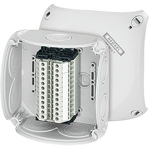 Hensel Kabeldoos IP66 130x130. 12x Rijgklem 0.14-6mm&sup2;. M25/32 membranen Grijs - 62000176 etim internet - 20011313