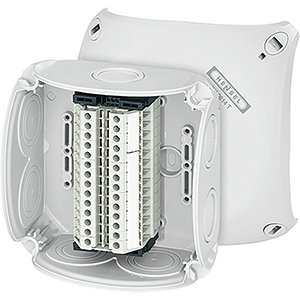 Hensel Kabeldoos IP66 130x130. 14x Rijgklem 0.14-6mm&sup2;. M25/32 membranen Grijs - 62000177 etim internet - 20011314