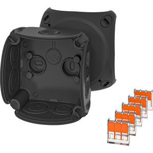 Hensel Kabeldoos IP66. BM0. 0.75-4 mm&sup2;. 5xWago. M16/20 membranen. Zwart - 62000443 etim internet - 20010358