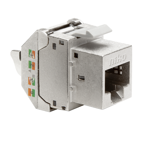 Niko Afgeschermde RJ45-connector STP Cat. 5E, klaar voor PoE++, voor bandbr - 650 45056 foto - 20055717