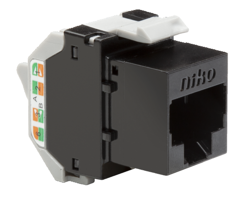Niko Onafgeschermde RJ45-connector UTP Cat. 6A, klaar voor PoE++, voor band - 650 45072 foto - 20055720