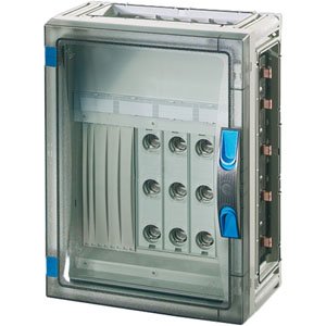 Hensel Zekeringskast 4x63A D02 3p op Rail 250A 5 polig. 270x360mm. wand Open - 68000116 etim internet - 20010579