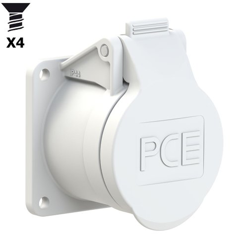 PCE CEE inbouw wcd recht 16A 2p 42V 12h wit IP54 Twist flens 55x55mm vg - 6d8e303655fba3069bd6c7e5b7088045 - 20158279