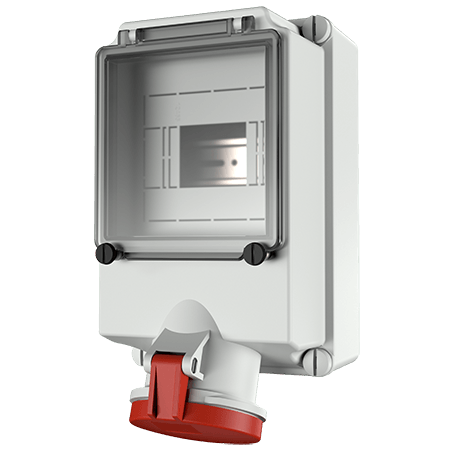 Mennekes WCD 63A 5P 6H 400V IP44 DUO + rail - 7102 - 20022346