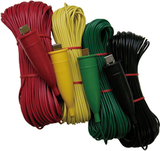 Kyoritsu Meetsnoerenset tbv aardweerstandmeting, rood 40m, groen/geel/zwart 20m - 7229a - 20037305