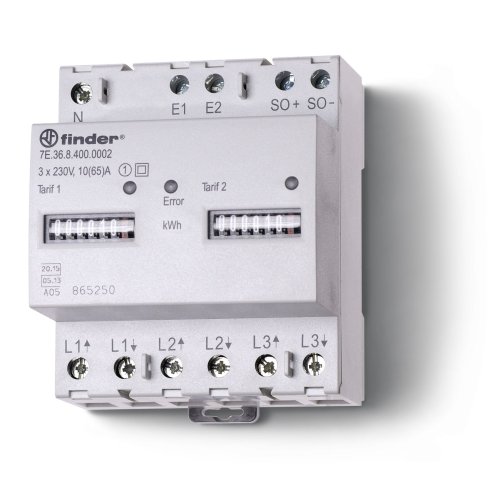 Finder FIN KWH METER 3x65A 100 puls/kWh MID - 7e36 0002 - 20007945