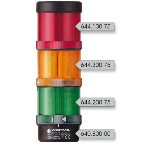 WERMA Signaalzuil KS71 BWM 24VAC/DC GN/YE/RD - 800000006694 126 000 00 126 000 00 - 20004597