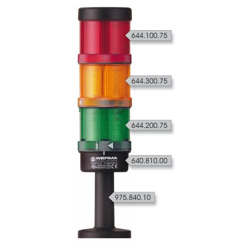 WERMA Signaalzuil KS71 RM 24VAC/DC GN/YE/RD - 800000006701 126 000 00 126 000 00 - 20004600